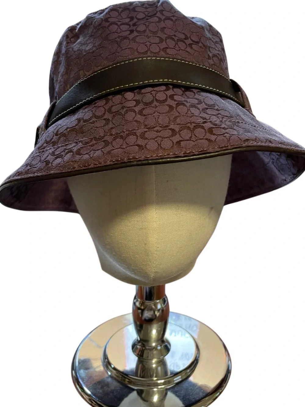 Coach Purple Tonal Signature Bucket Hat with Buckle Trim VINTAGE NWT